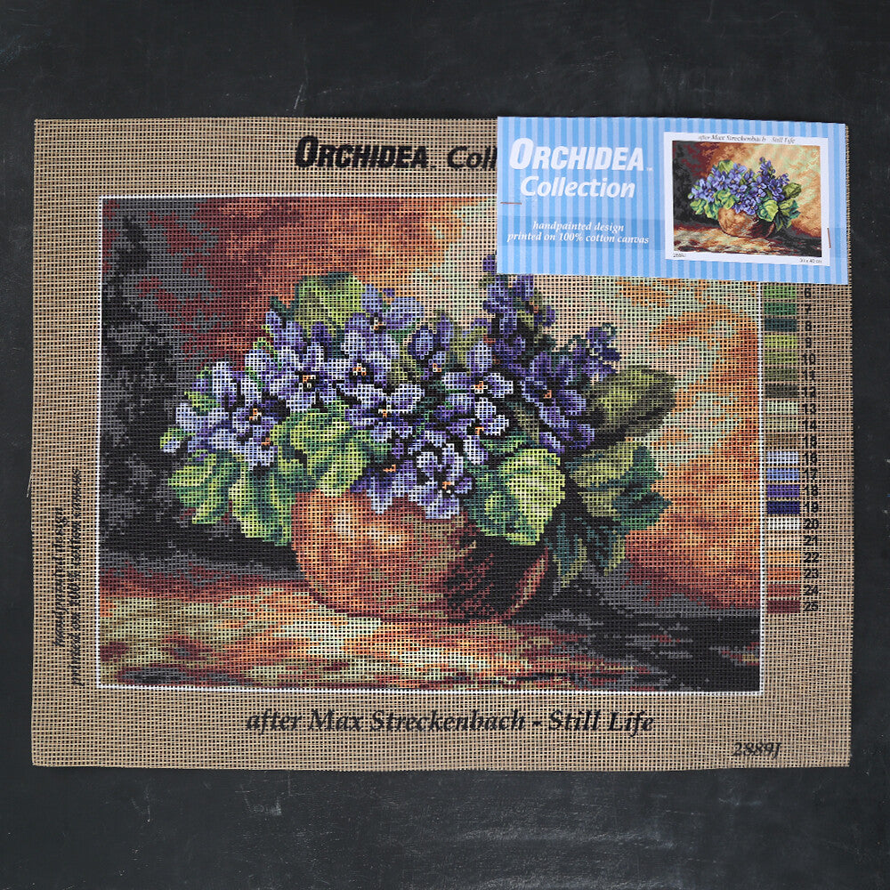 Orchidea 30x40 cm After Max Streckennach - Still Life Baskılı Goblen 2889J